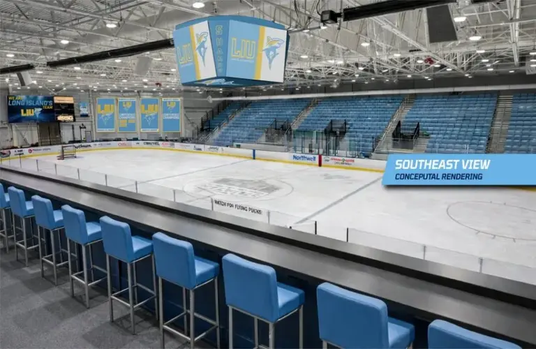 LIU Ice Hockey Southeast View of Upgraded Hockey Arena