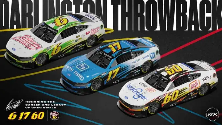 RFK Racing Tribute Paint Schemes To Honor The Late Greg Biffle at Darlington.