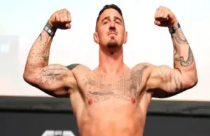 Tom Aspinall Posing During Weigh In UFC