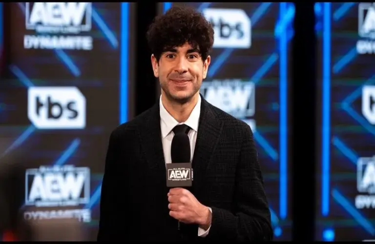 Tony Khan Holding AEW Microphone Backstage