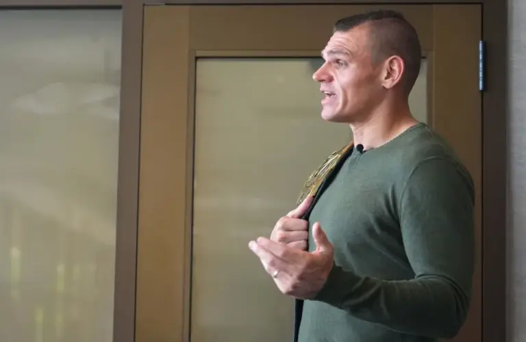 Gunther during the WWE Media Junket