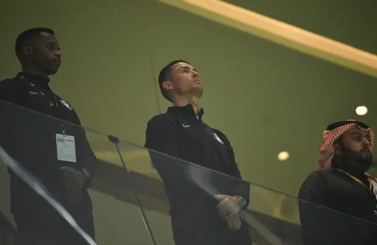 Cristiano Ronaldo looking from the stands