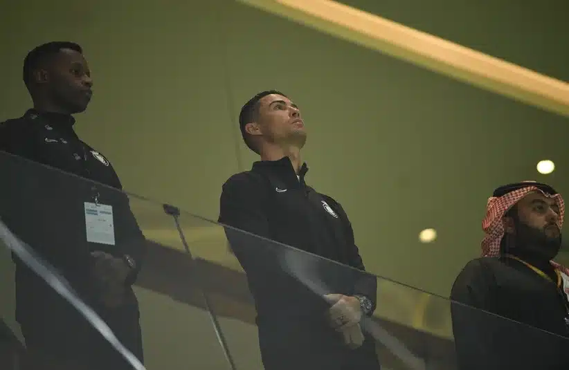 Ronaldo looking from the stands
