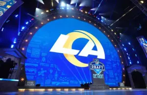 Los Angeles Rams Logo Shown During 2024 NFL Draft, Aaron Donald