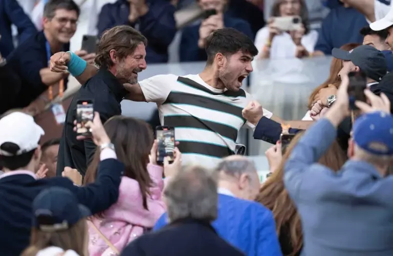 Alcaraz and Ferrero celebrating together