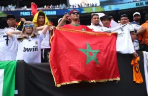 Morocco fan with the flag