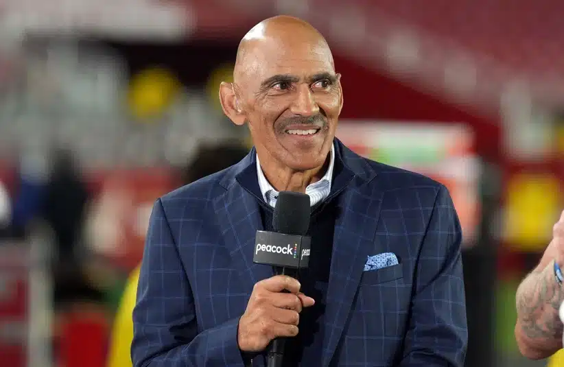Tony Dungy during a NBC Sunday Night Football broadcast.