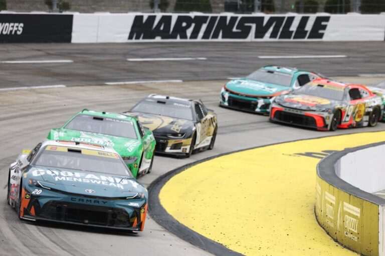 Oct 26, 2025; Martinsville, Virginia, USA; NASCAR Cup Series driver Christopher Bell (20) during the Xfinity 500 at Martinsville Speedway.