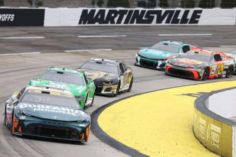 Oct 26, 2025; Martinsville, Virginia, USA; NASCAR Cup Series driver Christopher Bell (20) during the Xfinity 500 at Martinsville Speedway.