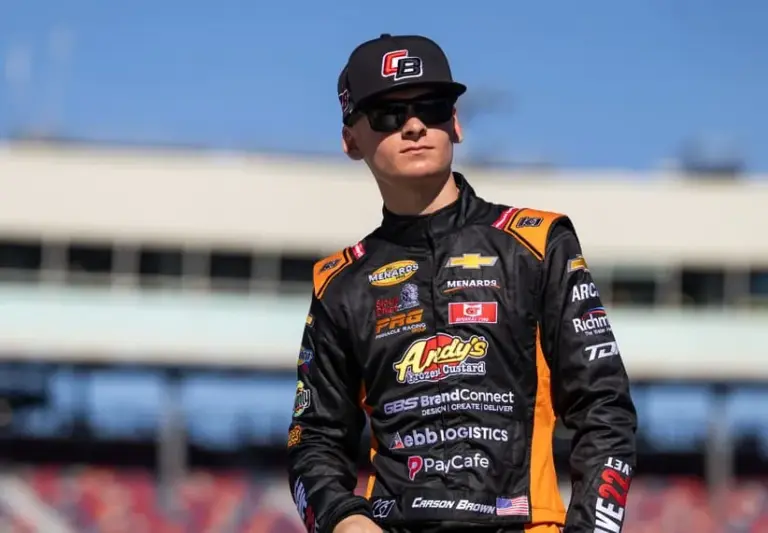 Nov 1, 2025; Avondale, Arizona, USA; ARCA West Series driver Carson Brown (28) during the Desert Diamond Casino 100 at Phoenix Raceway.