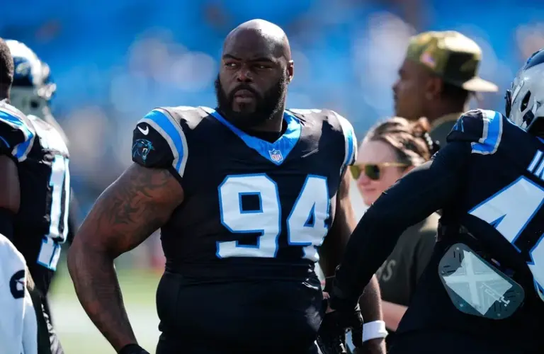 Carolina Panthers defensive end A'Shawn Robinson (94) looks on