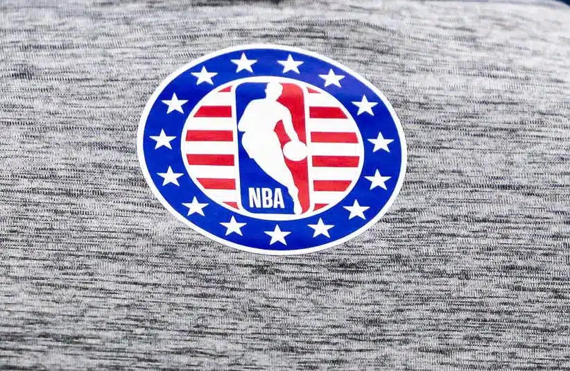 Detailed view of the NBA logo