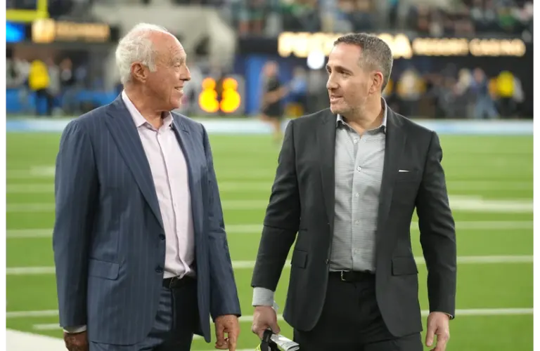 Jeffrey Lurie and Howie Roseman before Eagles vs Chargers Game last season
