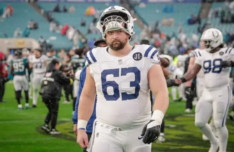 Indianapolis Colts center Danny Pinter (63) walks off the field