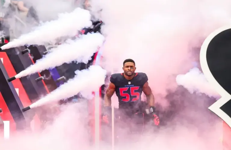 Houston Texans defensive end Danielle Hunter (55) is introduced.