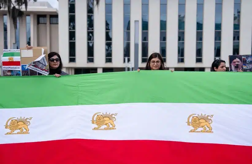 Iran flags flowing everywhere