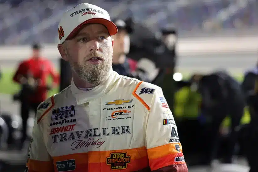 Feb 11, 2026; Daytona Beach, Florida, USA; NASCAR Cup Series driver Justin Allgaier (40) during qualifying for the Daytona 500 at Daytona International Speedway.
