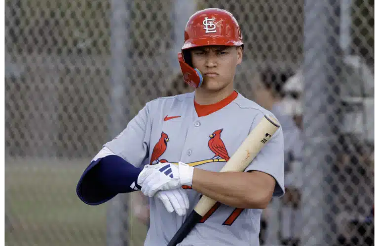 JJ Wetherholt about to take batting practice