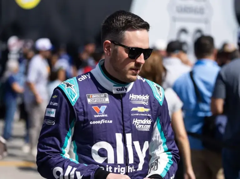 Feb 15, 2026; Daytona Beach, Florida, USA; NASCAR Cup Series driver Alex Bowman (48) during the 68th running of the Daytona 500 at Daytona International Speedway.