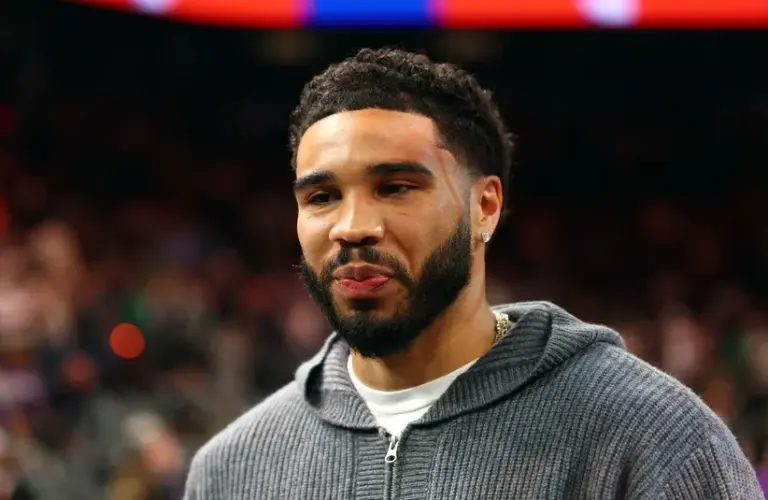 Boston Celtics injured forward Jayson Tatum against the Phoenix Suns