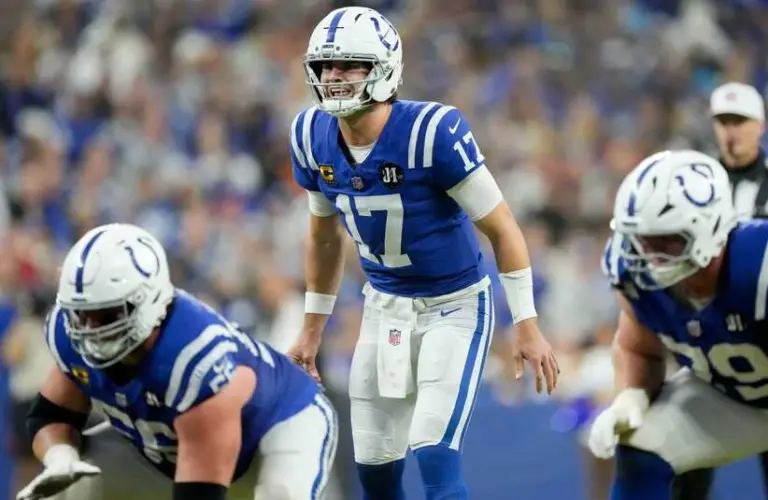 Colts quarterback Daniel Jones during the 2025 NFL season.