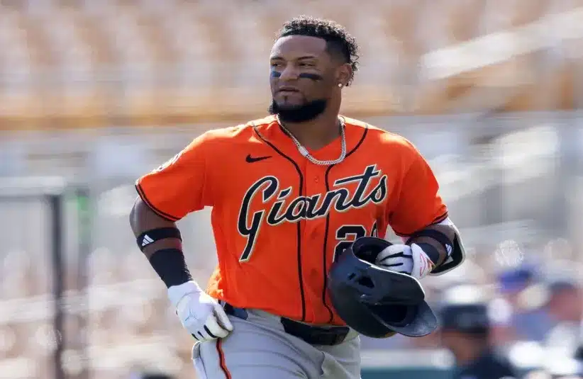San Francisco Giants outfielder Luis Matos against the Chicago White Sox