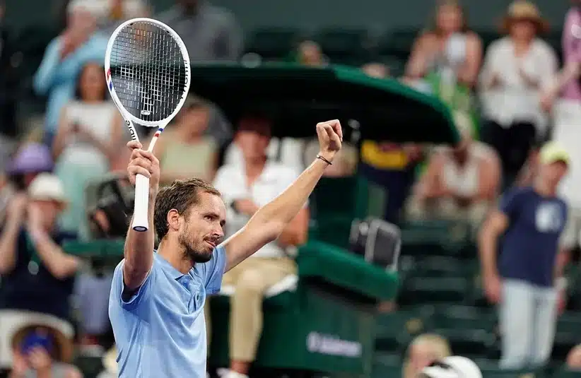 Medvedev celebrates his win