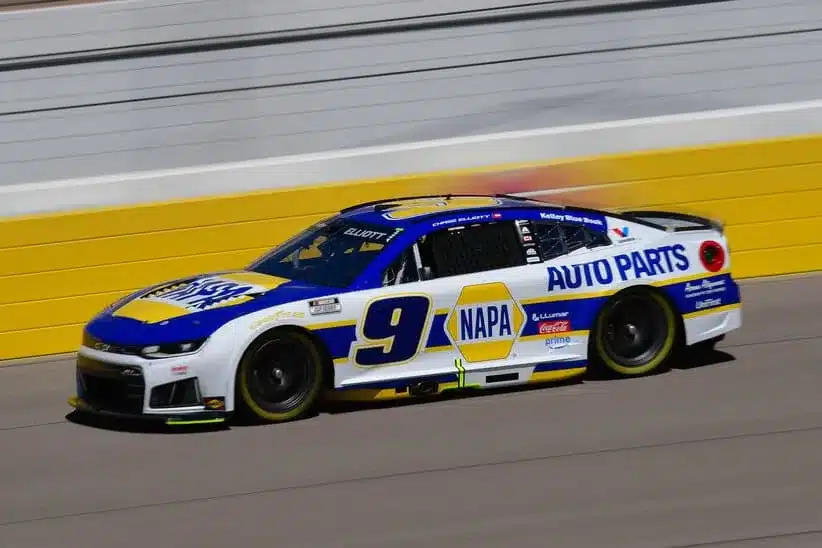 Mar 14, 2026; Las Vegas, Nevada, USA; Hendrick Motorsports driver Chase Elliott (9) during practice at Las Vegas Motor Speedway.