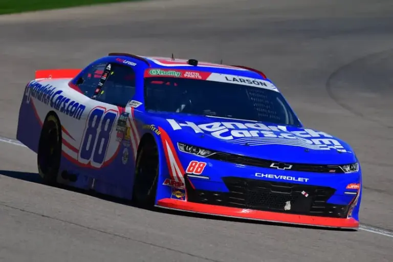 Mar 14, 2026; Las Vegas, Nevada, USA; JR Motorsports driver Kyle Larson (88) during the LiUNA! at Las Vegas Motor Speedway.