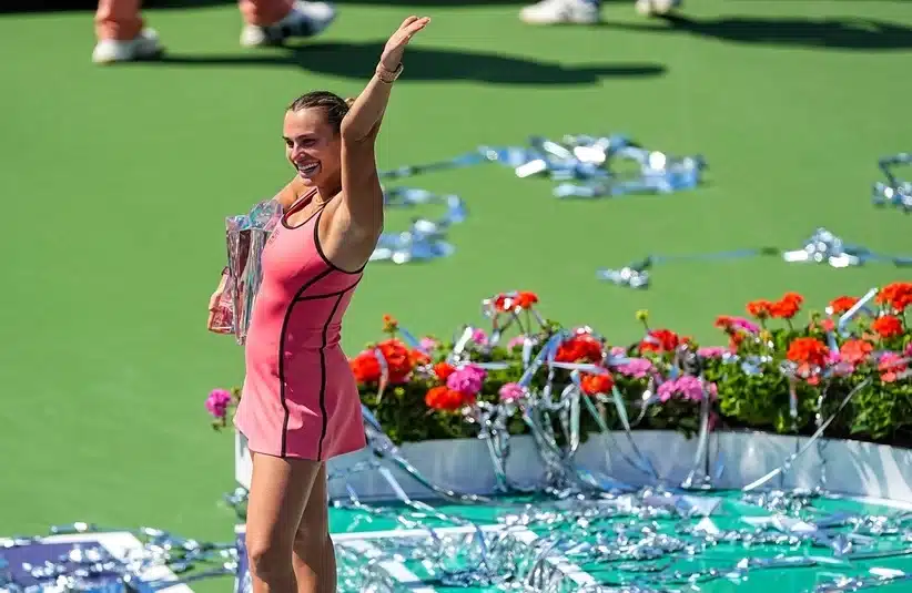 Sabalenka taking the crowd applause