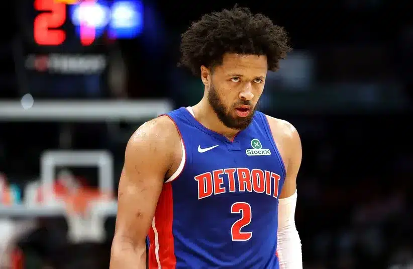 Detroit Pistons guard Cade Cunningham (2) looks on
