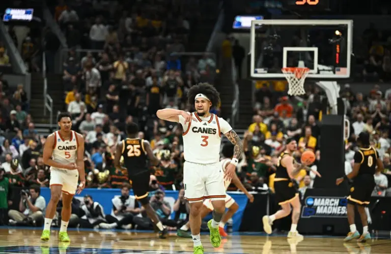 Miami player during the NCAA Tournament game.
