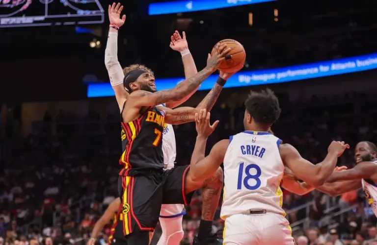 Atlanta Hawks guard Nickeil Alexander-Walker (7) shoots against the Golden State Warriors
