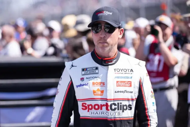 Mar 22, 2026; Darlington, South Carolina, USA; Joe Gibbs Racing Denny Hamlin (11) comes out for the Goodyear 400 at Darlington Raceway.