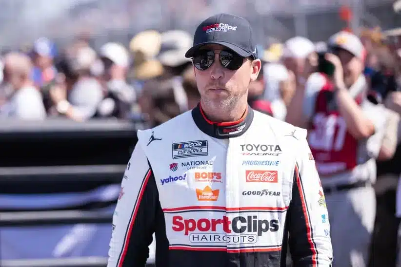 Mar 22, 2026; Darlington, South Carolina, USA; Joe Gibbs Racing Denny Hamlin (11) comes out for the Goodyear 400 at Darlington Raceway.