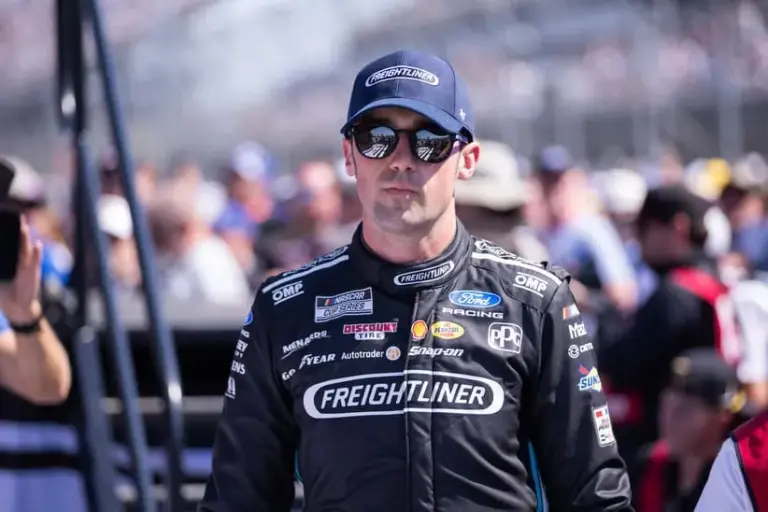 Mar 22, 2026; Darlington, South Carolina, USA; Team Penske Austin Cindric (2) comes out for the Goodyear 400 at Darlington Raceway.