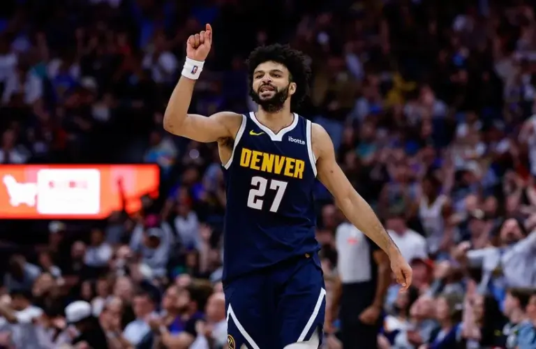 Denver Nuggets guard Jamal Murray (27) reacts after a play in the fourth quarter