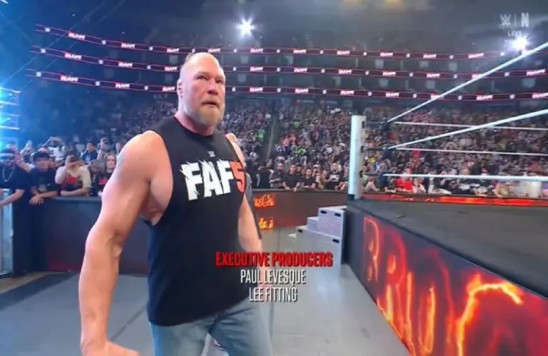 Brock Lesnar headed to the ring on Monday Night Raw.