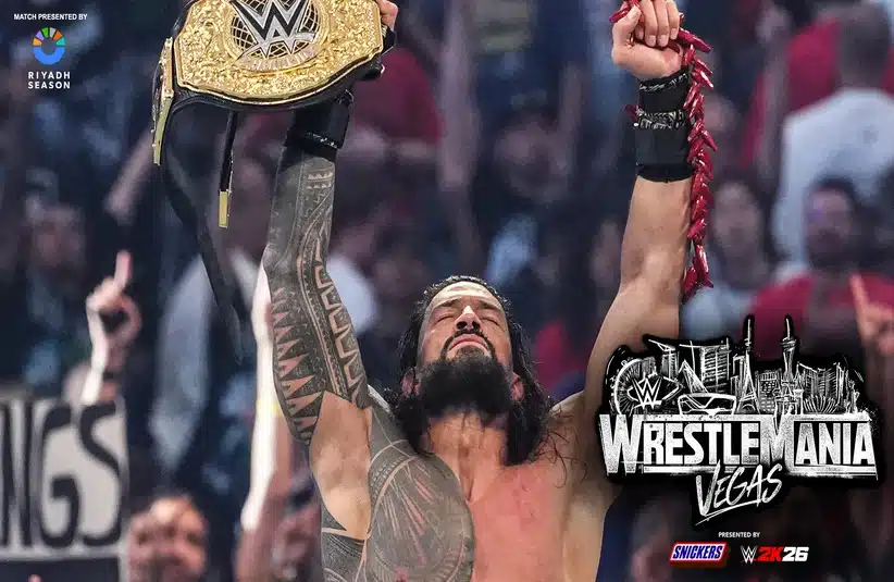 Roman Reigns after beating CM Punk in the WrestleMania 42 main event.