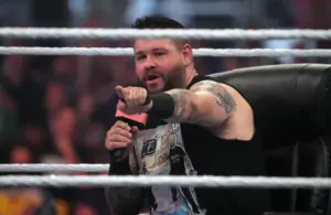 Kevin Owens speaking in the ring.