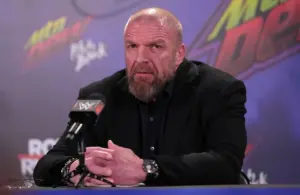 Triple H holding a press conference