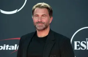 Matchroom Sport chairman Eddie Hearn arrives on the red carpet.