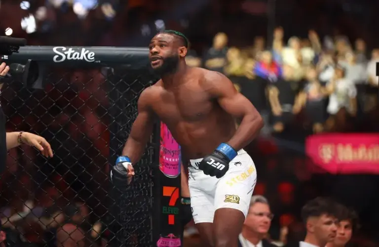 Aljamain Sterling during UFC 300 at T-Mobile Arena.