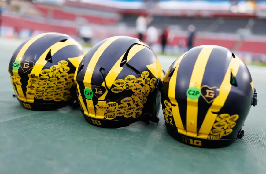 Michigan Wolverines helmet