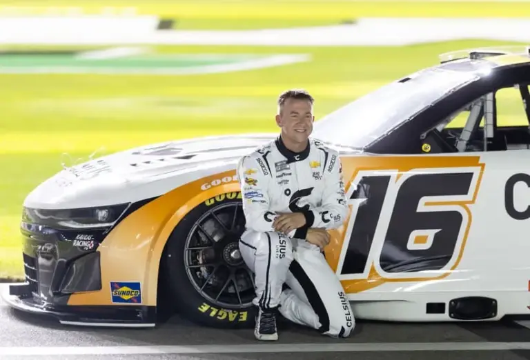 Feb 12, 2025; Daytona Beach, Florida, USA; NASCAR Cup Series driver A.J. Allmendinger (16) during qualifying for the Daytona 500 at Daytona International Speedway.