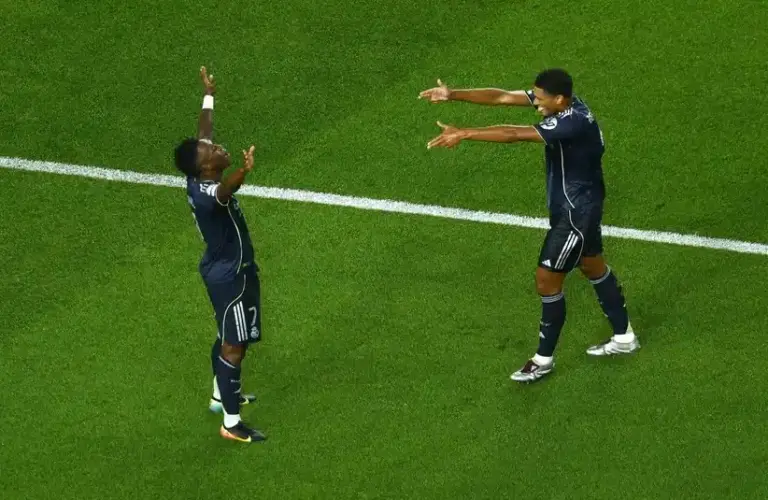 Vinicius Junior and Jude Bellingham celebrating
