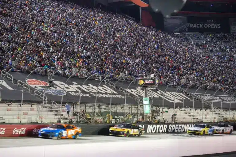 Sep 13, 2025; Bristol, Tennessee, USA; NASCAR fans watch the race at Bristol Motor Speedway.