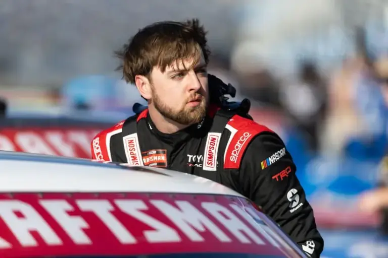 Feb 13, 2026; Daytona Beach, Florida, USA; NASCAR Truck Series driver Kaden Honeycutt (11) during qualifying for the Fresh from Florida 250 at Daytona International Speedway