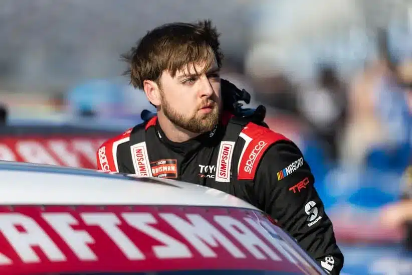 Feb 13, 2026; Daytona Beach, Florida, USA; NASCAR Truck Series driver Kaden Honeycutt (11) during qualifying for the Fresh from Florida 250 at Daytona International Speedway