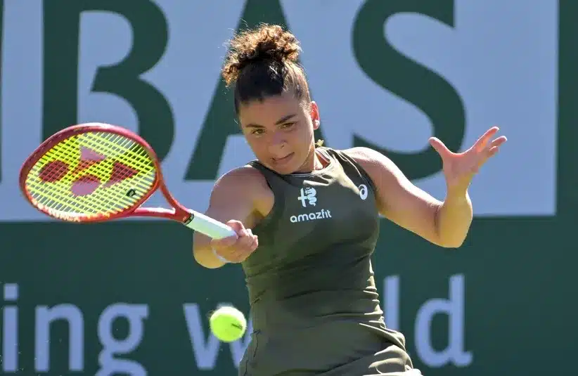 Jasmine Paolini (ITA) hits a shot.